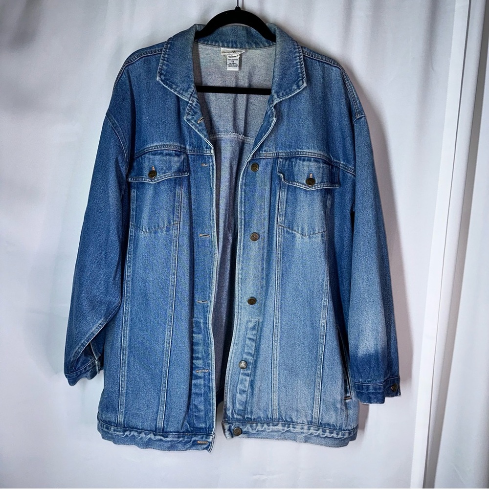 Vtg Hunter’s Run Denim Trucker Jacket Blue Classic Vtg Wash Button Front Sz 1XL